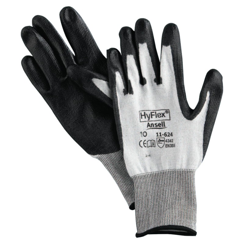 Hot Selling Ansell HyFlex® 11-624 Dyneema®/Lycra® Work Gloves - HyFlex 11-624 Dyneema/Lycra Work Gloves, Size 10, White/Black