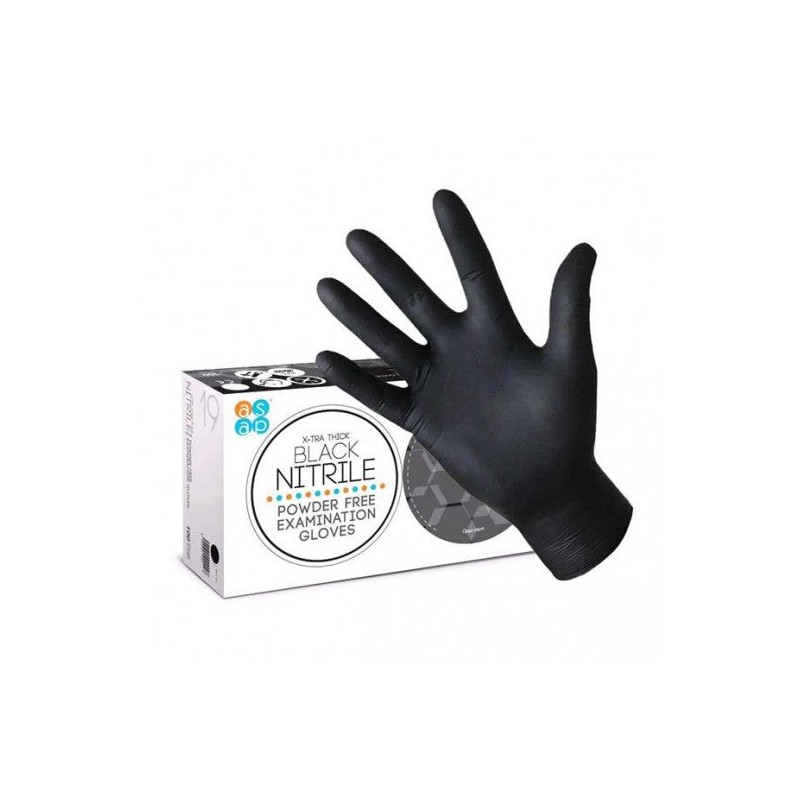 Hot Selling ASAP Black Nitrile Gloves - Exam Grade, Powder Free (5 Mil), 100 Cases (Bulk)