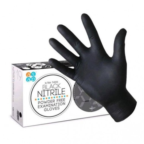 Hot Selling ASAP Black Nitrile Gloves - Exam Grade, Powder Free (5 Mil), 100 Cases (Bulk)