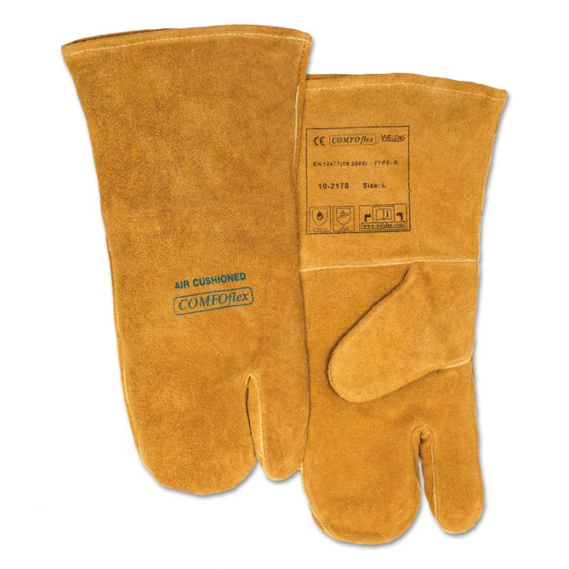 Hot Selling COMFOflex® Premium Leather Welding Gloves, Split Cowhide, Large, Buck Tan, 1-Finger Mits, 1 Pair