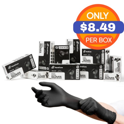 Hot Selling HandCare Black Nitrile Gloves - Exam Grade, Powder Free (4 Mil)