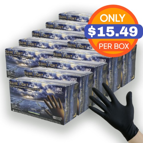 Hot Selling Dark Light Black Nitrile Gloves - Exam Grade, Powder Free (9 Mil), 1,000 Gloves