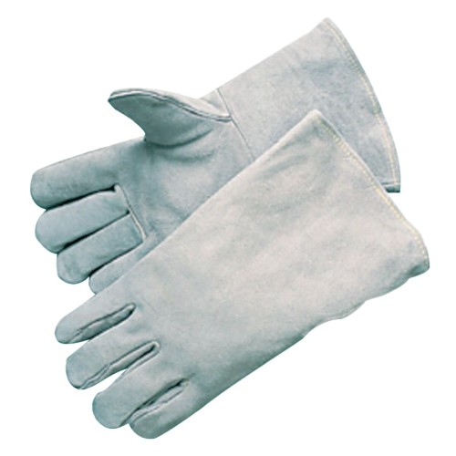 Hot Selling Economy Welding Gloves, Economy Shoulder Leather, Large, Gray, 4 in Gauntlet, Full Sock Lining, 1 Dozen