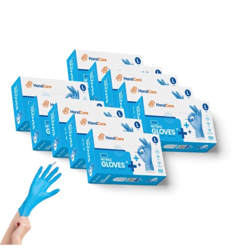 Hot Selling HandCare Blue Nitrile Gloves - Exam Grade, Powder Free (4 Mil), 1,000 Gloves