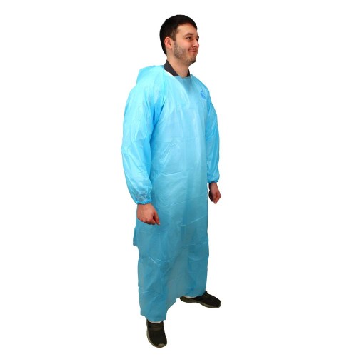 Hot Selling 1.7MIL CPE BLUE GOWNS (100 Count)