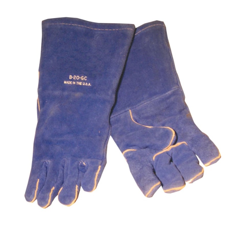 Hot Selling Premium Welding Gloves, Split Cowhide, Large, Blue - 1 Pair