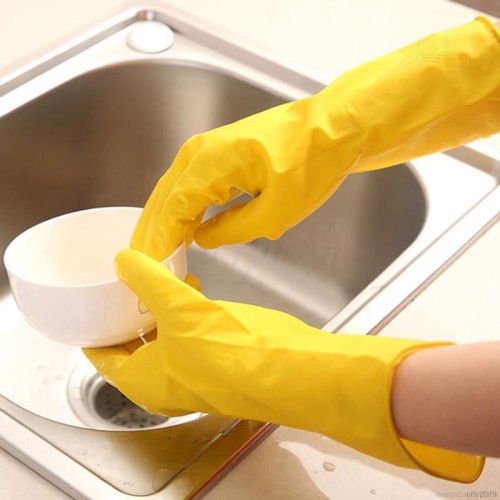 Hot Selling Latex Flocklined Dishwashing Gloves- Case/144 pairs