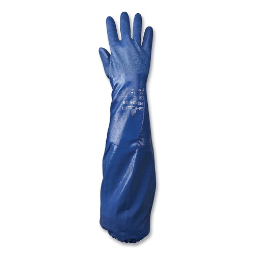 Hot Selling DISP ISTANT NITRILE- FULLY COATED 26" - NSK26 Chemical Protection Nitrile Coated Glove, Blue