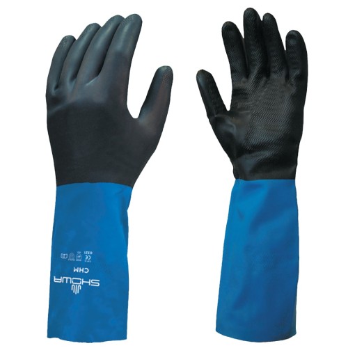 Hot Selling DISP ISTANT- NEOPRENE-OVER-NATURAL RUB DZ12 -  CHM Series Gloves, Black/Blue