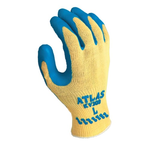 Hot Selling DISP T- NATURAL RUBBER PALM COATING - Atlas Rubber Palm-Coated Gloves, Blue/Yellow