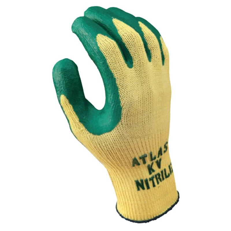 Hot Selling DISP T- NITRILE PALM COATING- YELLOW/G - Atlas Nitrile Palm-Coated Gloves, Green/Gray