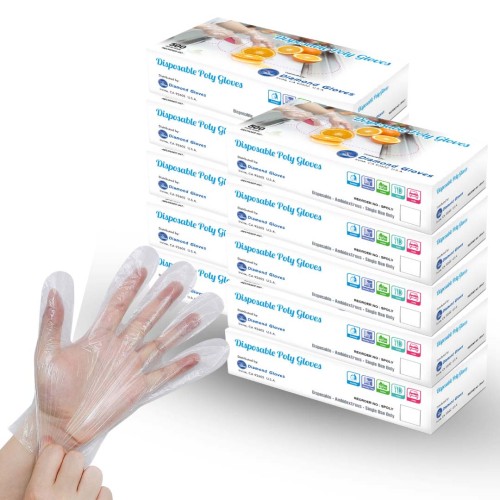 Hot Selling Disposable Poly Gloves Powder Free Multi-Purpose Polyethylene Gloves, 100 Cases (Bulk)