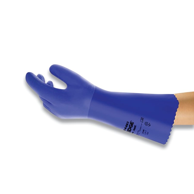 Hot Selling GLOVE PVC COAT CE CERTIFIED OIL REPELLENT - 14-663 Oil Repellent PVC Coated Gloves, Blue