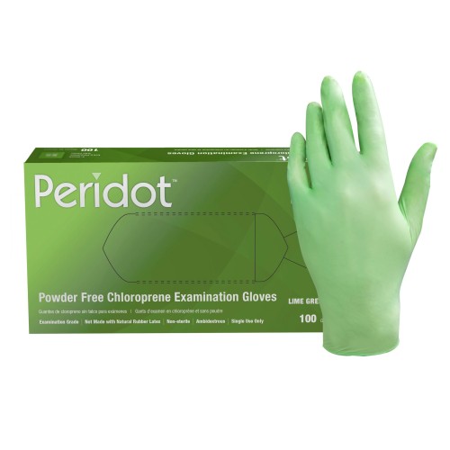 Hot Selling Peridot Green Chloroprene Powder Free Gloves (3.5 mil)