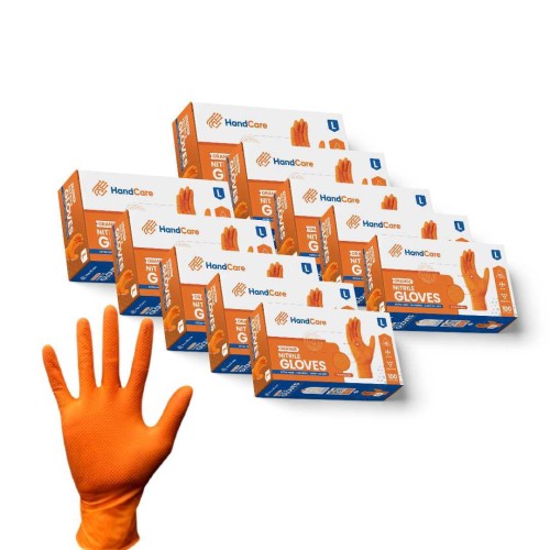 Hot Selling HandCare Orange Nitrile Gloves - Powder Free (8 Mil), 100 Cases (Bulk)