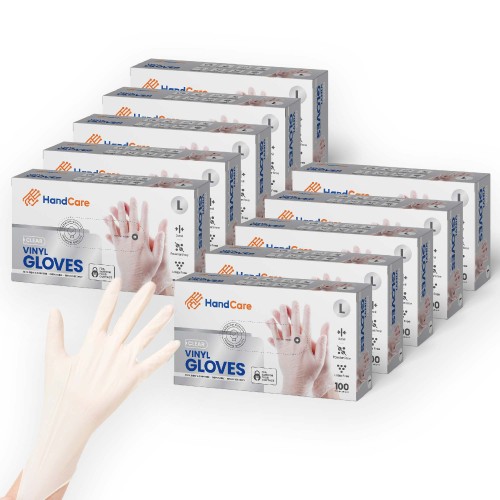 Hot Selling HandCare Vinyl Gloves - Exam Grade, Powder Free (Clear), 100 Cases (Bulk)