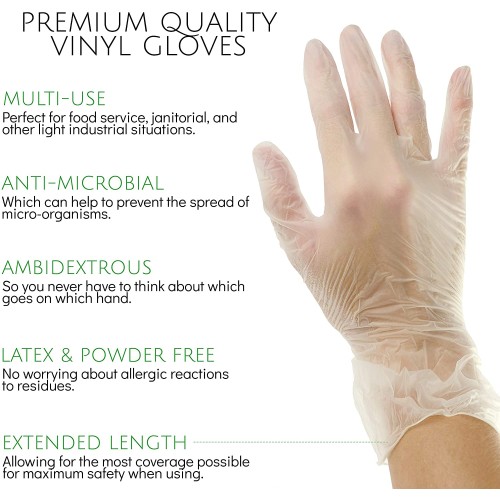 Hot Selling HandCare Vinyl Gloves - Exam Grade, Powder Free (Clear), 100 Cases (Bulk)