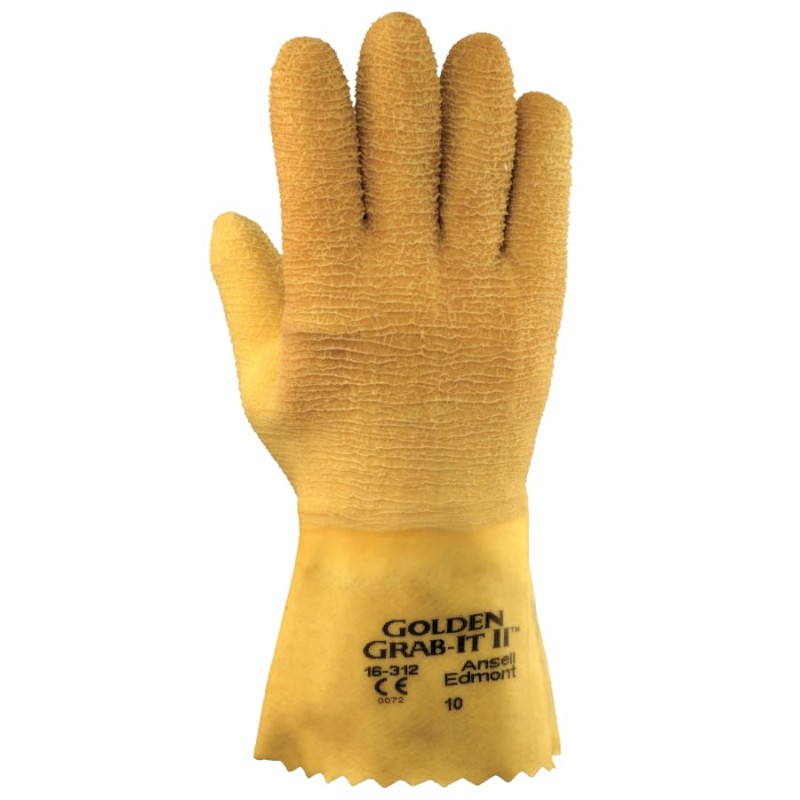 Hot Selling Golden Grab-It® Gloves, Size 10, Gray/Yellow, Fully Coated, 1 Dozen