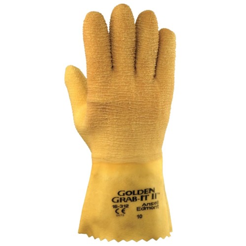 Hot Selling Golden Grab-It® Gloves, Size 10, Gray/Yellow, Fully Coated, 1 Dozen