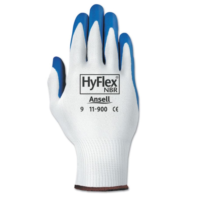 Hot Selling HYFLEX 11-900 ULT LGHTWGHT ASSEMB GLV- NBR Gloves, Blue/White