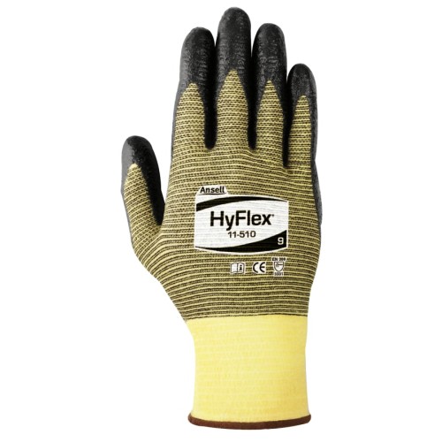 Hot Selling HyFlex® 11-510 Nitrile Palm Coated Gloves - HYFLEX 11510 BLK NIT FMCT ON KEVLAR LNR