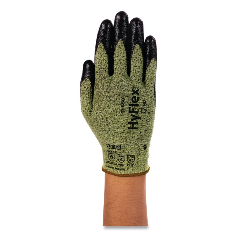 Hot Selling HyFlex® 11-550 Cut Resistant Gloves - 11-550 Cut Resistant Gloves, Green/Black