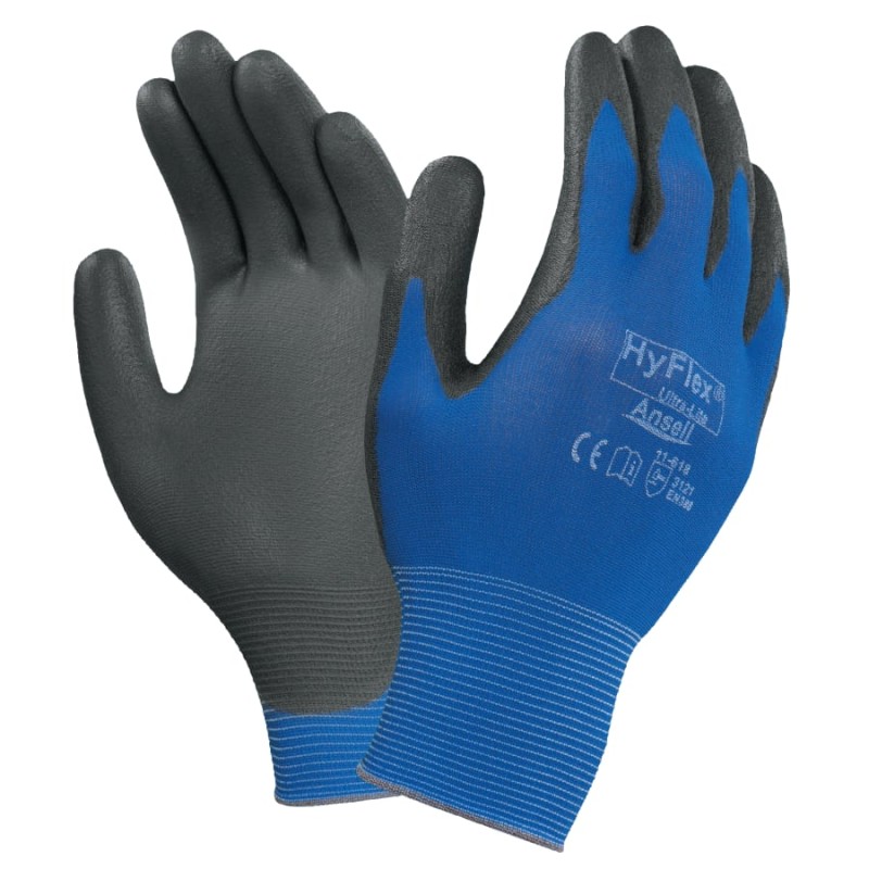 Hot Selling Hyflex® 11-618 Polyurethane Palm Coated Gloves - HYFLEX 11618 GNL PUR W/18 GA NYLN LNR