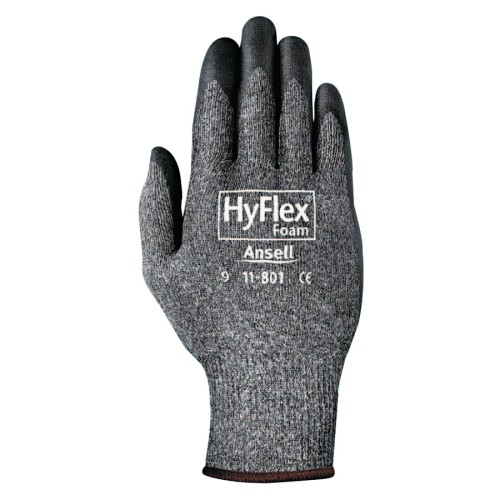 Hot Selling HyFlex® 11-801 Nitrile Foam Palm Coated Gloves Black/Dark Gray