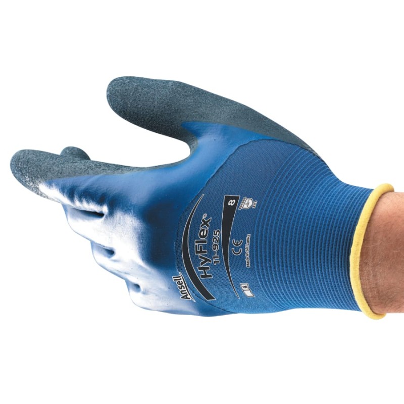 Hot Selling HyFlex® 11-925 Oil Repellent Gloves Nitrile/Spandex, Blue