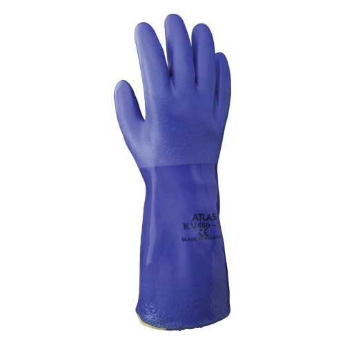 Hot Selling DISP T- PVC FULLY COATED- TRIPLE DIPPE - KV660 Kevlar® PVC Coated Gloves, Blue