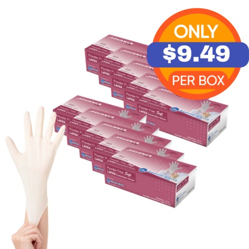 Hot Selling ADVANCE Latex Gloves - Exam Grade, Powder Free, 1,000 Gloves