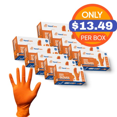 Hot Selling HandCare Orange Nitrile Gloves - Powder Free (8 Mil), 1,000 Gloves