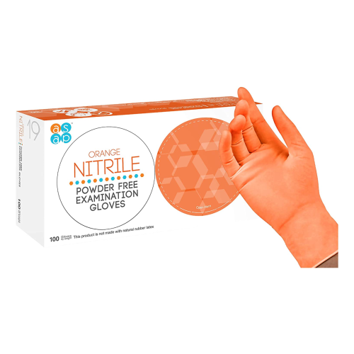 Hot Selling ASAP Orange Nitrile Gloves - Exam Grade, Powder Free (5 Mil), 1,000 Gloves