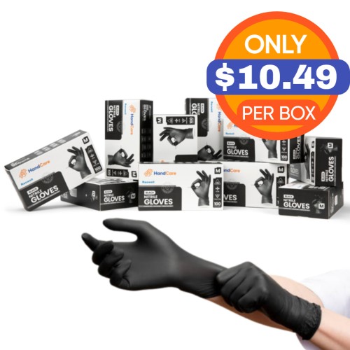 Hot Selling HandCare Black Nitrile Gloves - Exam Grade, Powder Free (6 Mil)