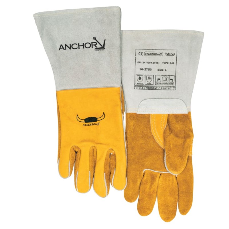 Hot Selling Premium Welding Gloves, Grain Cowhide, Gold - 1 Pair