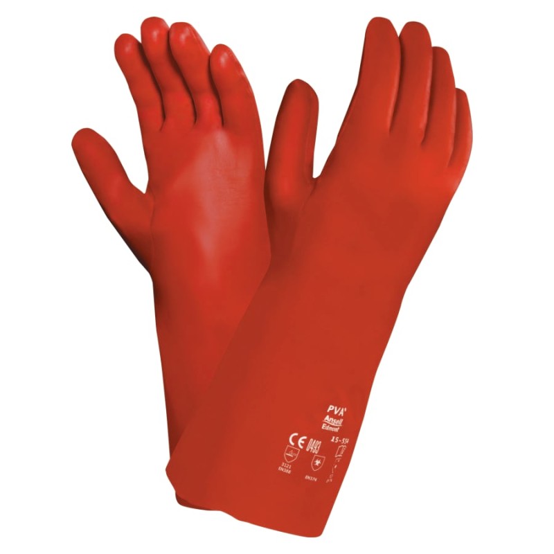 Hot Selling PVA 15-554 ORGANIC SOLVENT RESIST 14" - Polyvinyl Alcohol Gloves, Red