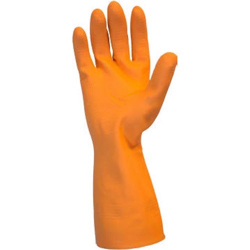 Hot Selling Safety Zone Orange Neoprene Latex Blend Flock Lined Latex Gloves - Chemical Protection - Medium Size - Orange - Fish