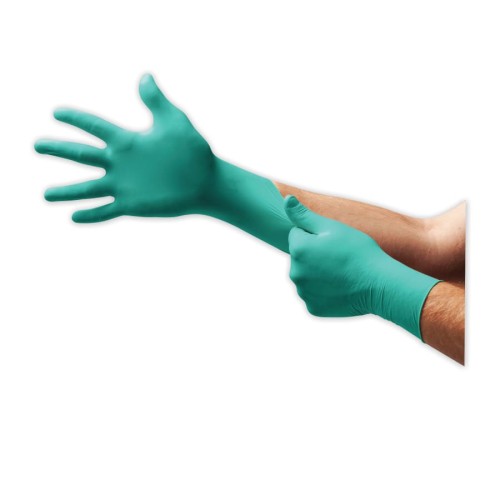 Hot Selling TOUCH N TUFF 92500 SIZES DISP GRN NITRILE 9"-92-500 Disposable Nitrile Gloves, Rolled Cuff, Green, 1 Box