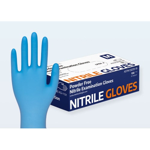 Hot Selling Kingfa Blue Nitrile Gloves - Exam Grade, Powder Free (4 Mil) - BOX