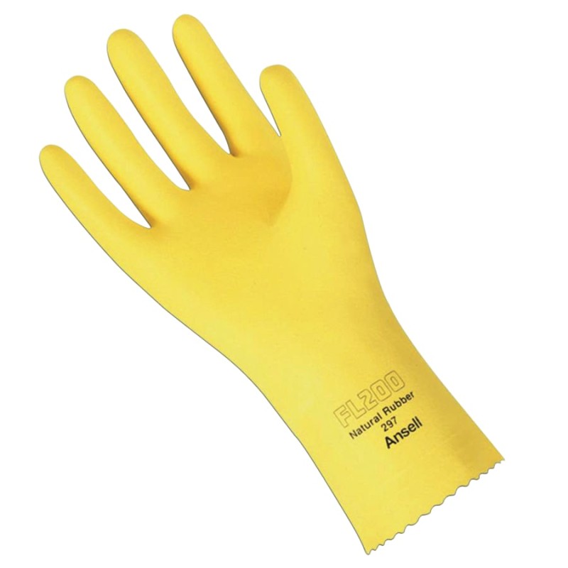 Hot Selling VERSATOUCH 87-297/FL200NAT LAT -  FL 200 Gloves, Natural Latex, Lemon Yellow