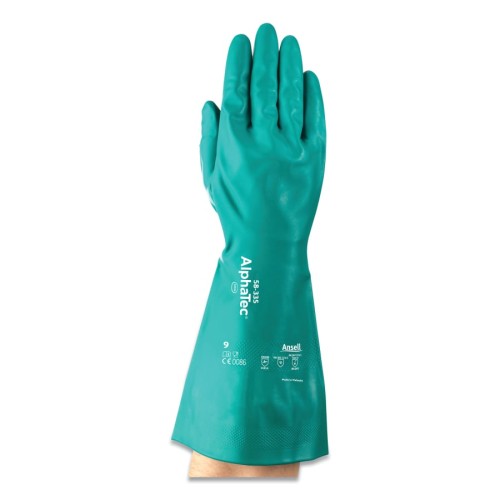 Hot Selling ALPHATEC 58-335 HVYDTY 31MIL NITRPALM GAUNT-58-335 AQUADRI™ Heavy-Duty Nitrile Gloves, Gauntlet Cuff, Soft Foam Lini