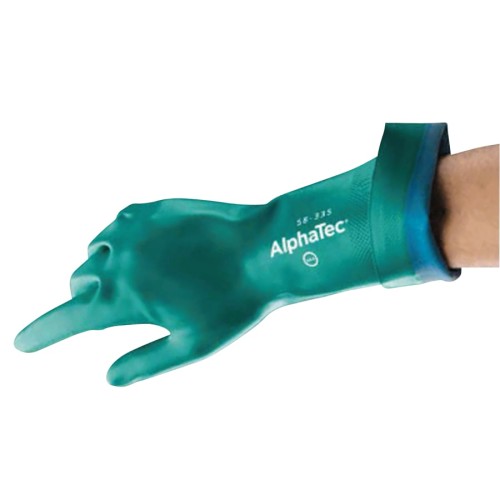 Hot Selling ALPHATEC 58-335 HVYDTY 31MIL NITRPALM GAUNT-58-335 AQUADRI™ Heavy-Duty Nitrile Gloves, Gauntlet Cuff, Soft Foam Lini