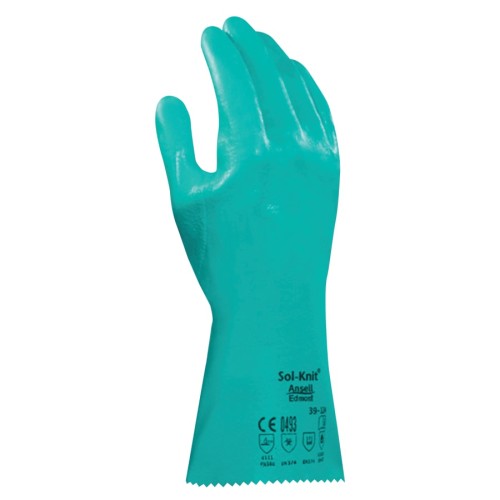 Hot Selling ALPHATEC GRN NIT/KNT 14"ROUGH 10-39-124 14 in Reinforced Nitrile Gloves, Gauntlet Cuff, Interlock Knit Cotton Liner,